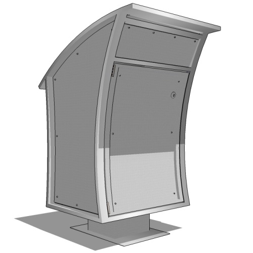 CAD Drawings BIM Models Wishbone Site Furnishings Turisno Waste Receptacle